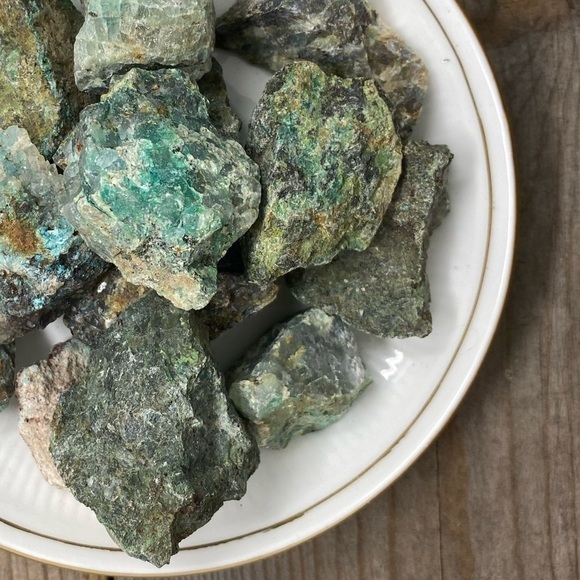 RAW Chrysocolla Pieces - Small x3 - Picture 1 of 7